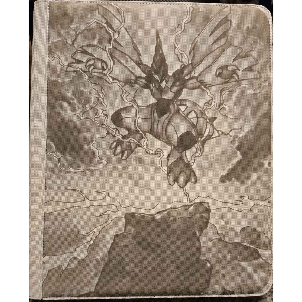 Pokemon Zekrom Laser Engraved White  Top Loader Binder 360 Cards